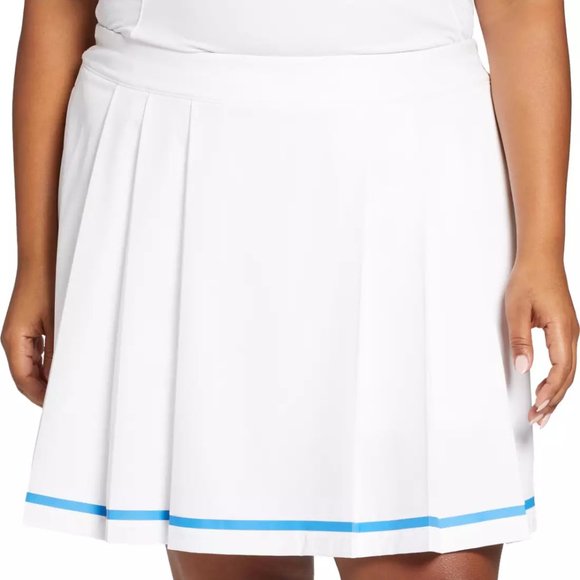 Lady Hagen Women's Golf Skort Size XXL Americana Pleat White Blue Stripe NEW - Picture 1 of 6